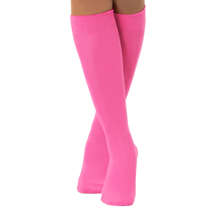 kniekousen fluo roze neon sokken
