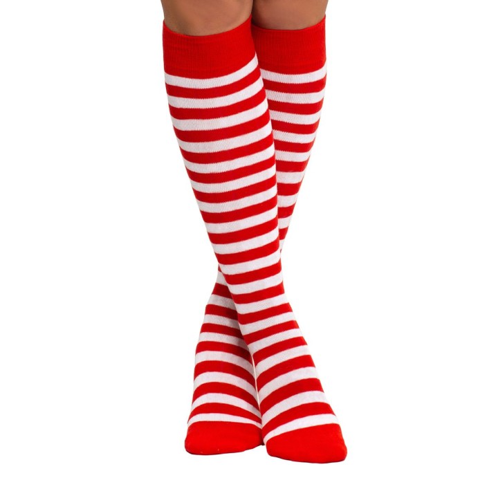 gestreepte kniekousen rood wit sokken