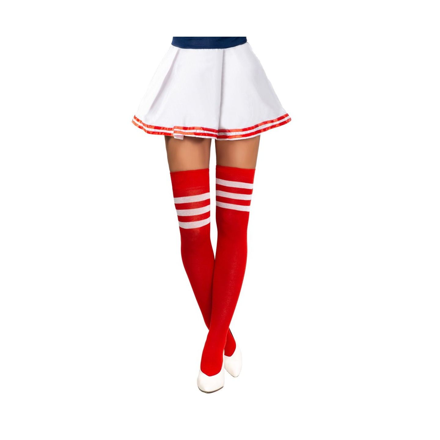 cheerleader sokken rood witte strepen kousen