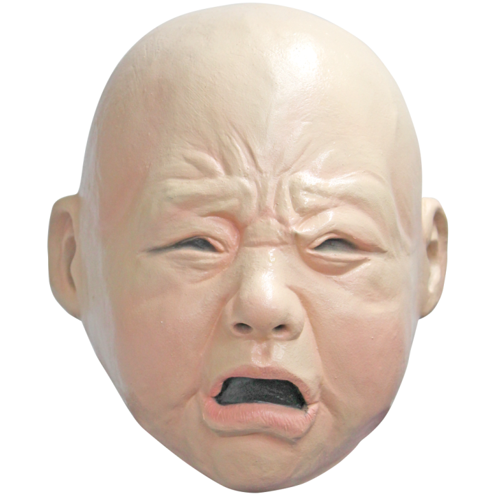 carnavalsmasker huilende baby masker realistisch
