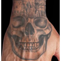 tijdelijke hand tattoo skull doodskop plaktattoo