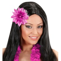Hawaii bloem haarclip glitter roze