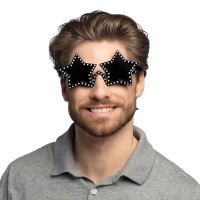 gekke bril sterren zwart feestbril man