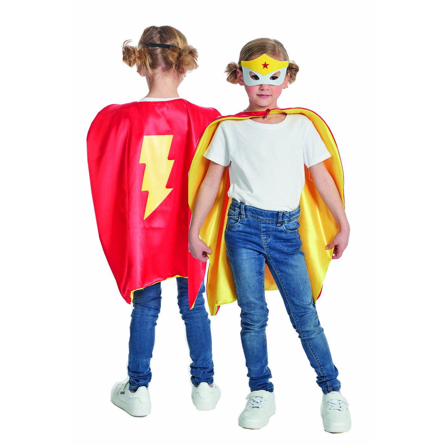 superhelden cape met masker kind rood geel