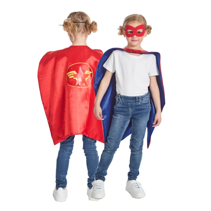 superhelden cape met masker kind rood blauw