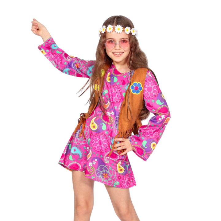 hippie jurkje kind carnaval kostuum meisjes