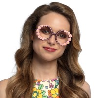 gekke feestbril grappige hippie bril bloemetjes