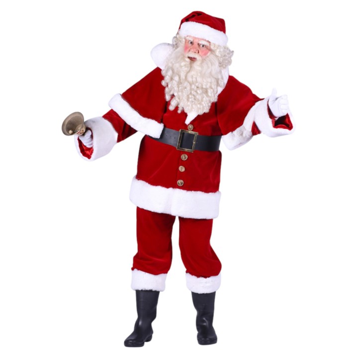 professioneel kerstman kostuum met cape kerstmanpak