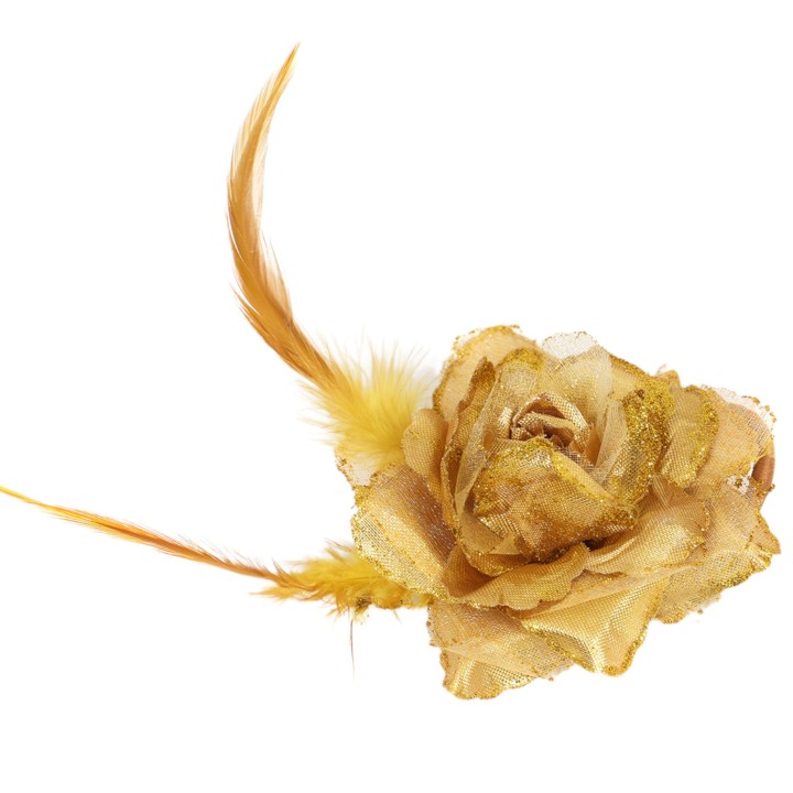 bloem goud haarclip broche