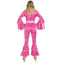 disco kostuum vrouwen jumpsuit roze