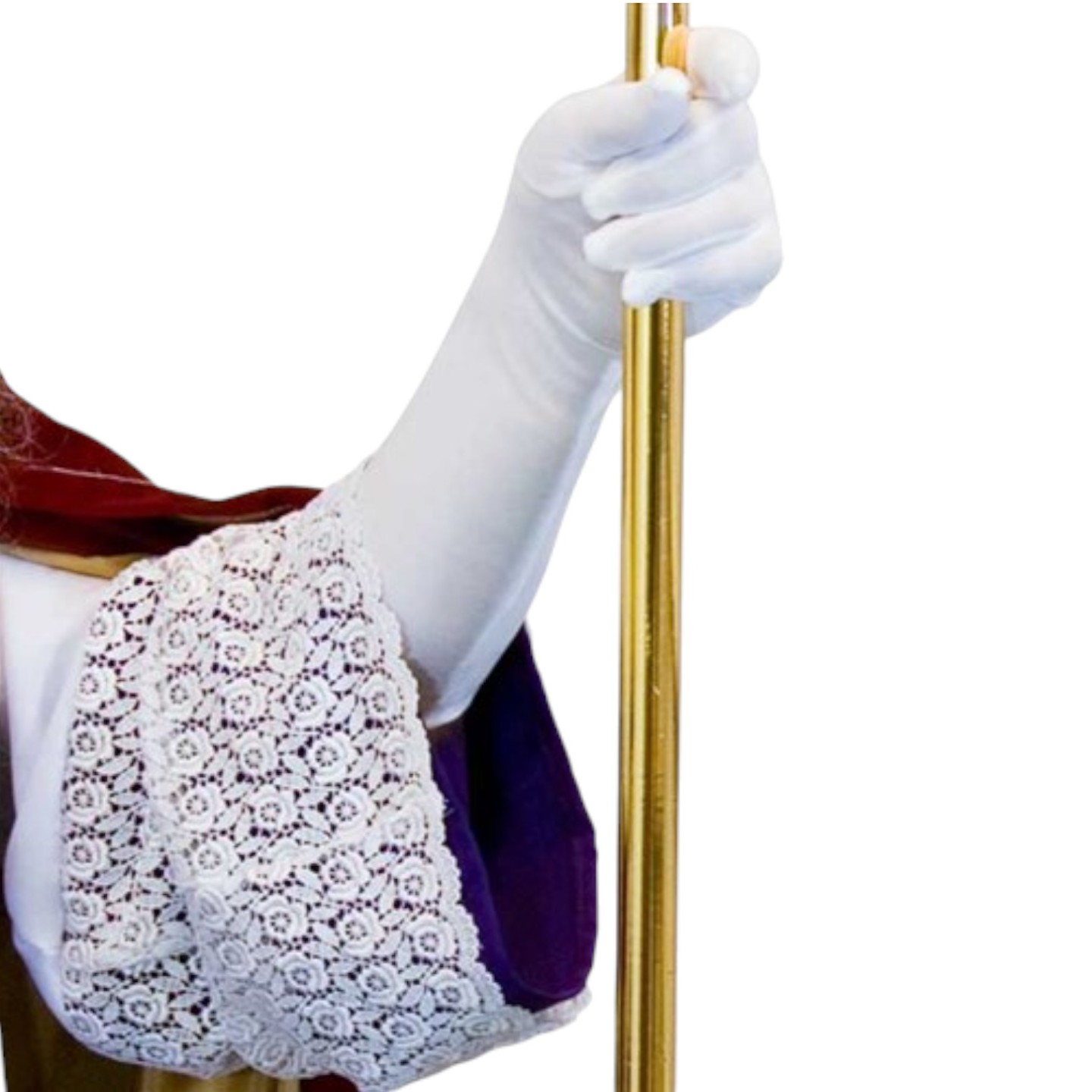 witte Sinterklaas handschoenen piet lang