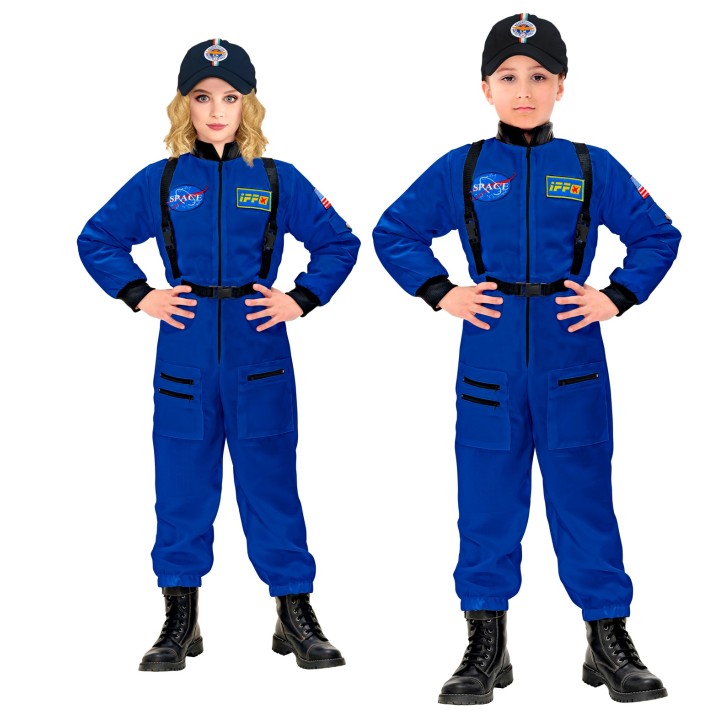 astronautenpak kind blauw astronauten overall kostuum