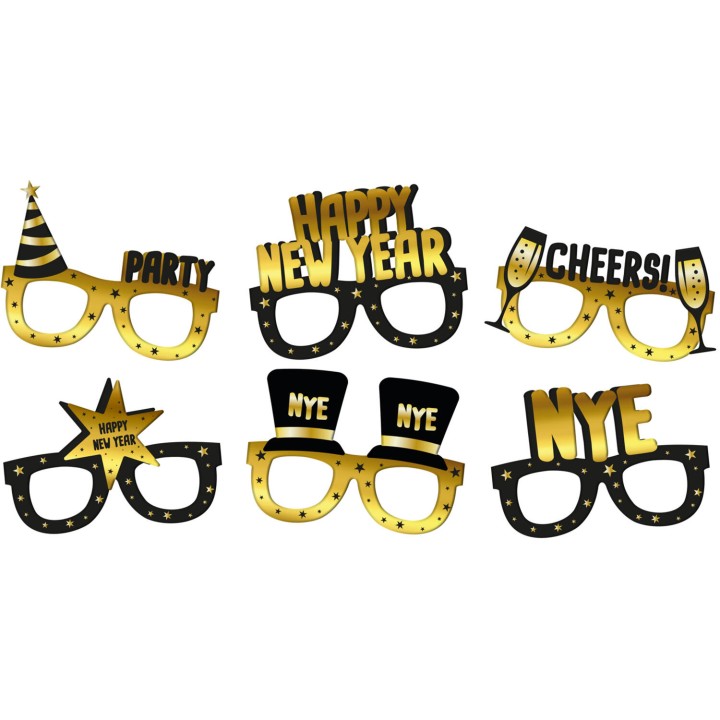 happy new year feestartikelen kartonnen feestbrillen