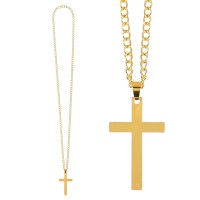 gouden ketting met kruis carnaval accessoires