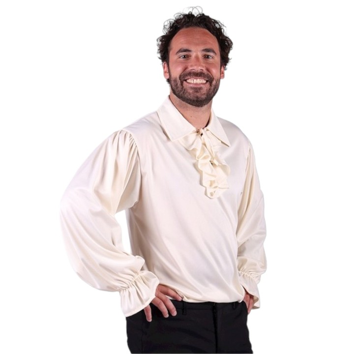 piraten blouse middeleeuwse hemd ecru