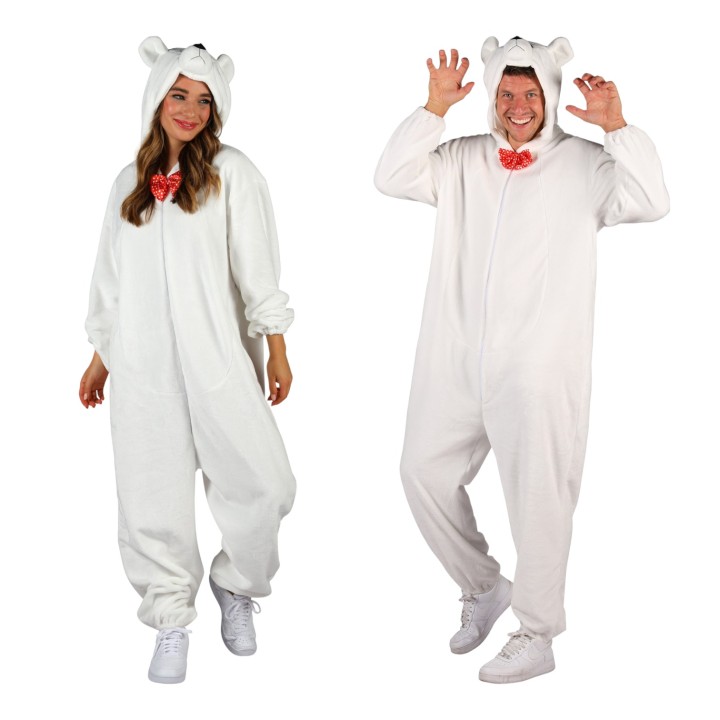 ijsbeer onesie volwassenen dierenpak carnaval kostuum
