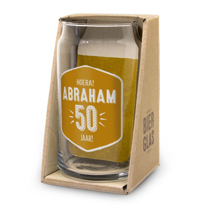 cadeau bierglas met tekst abraham 50