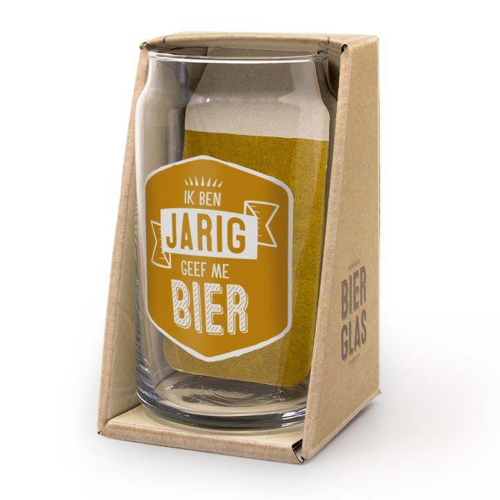 cadeau bierglas met tekst jarig bier
