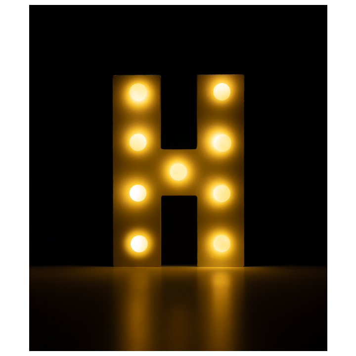 licht letter cijfer H