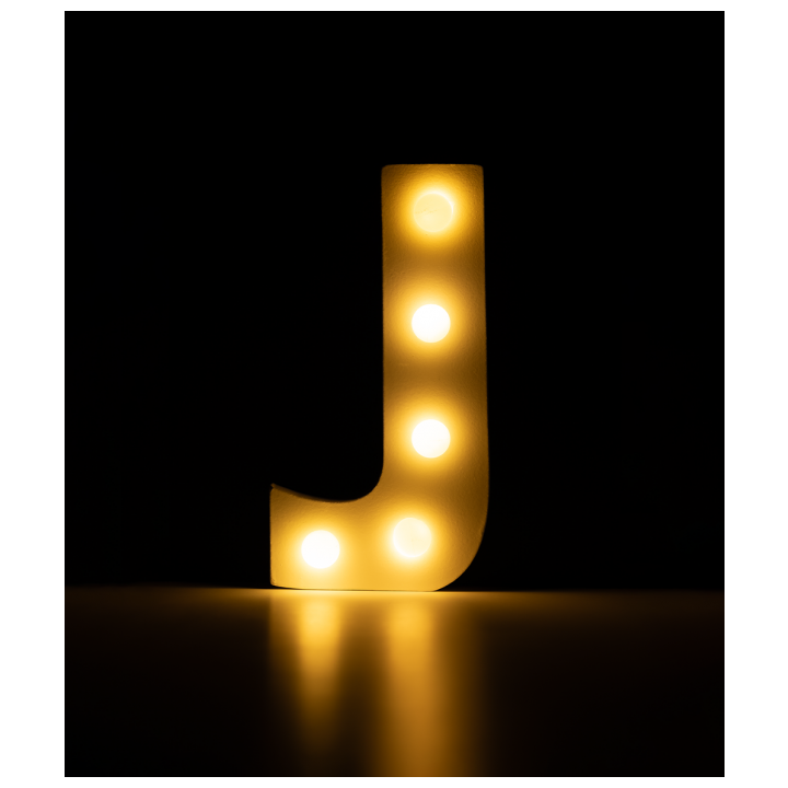 licht letter cijfer J