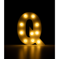 licht letter cijfer Q