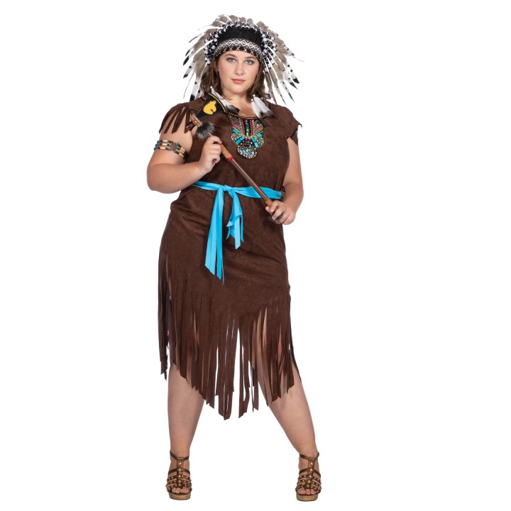 indianen jurkje dames carnavalskostuum grote maat