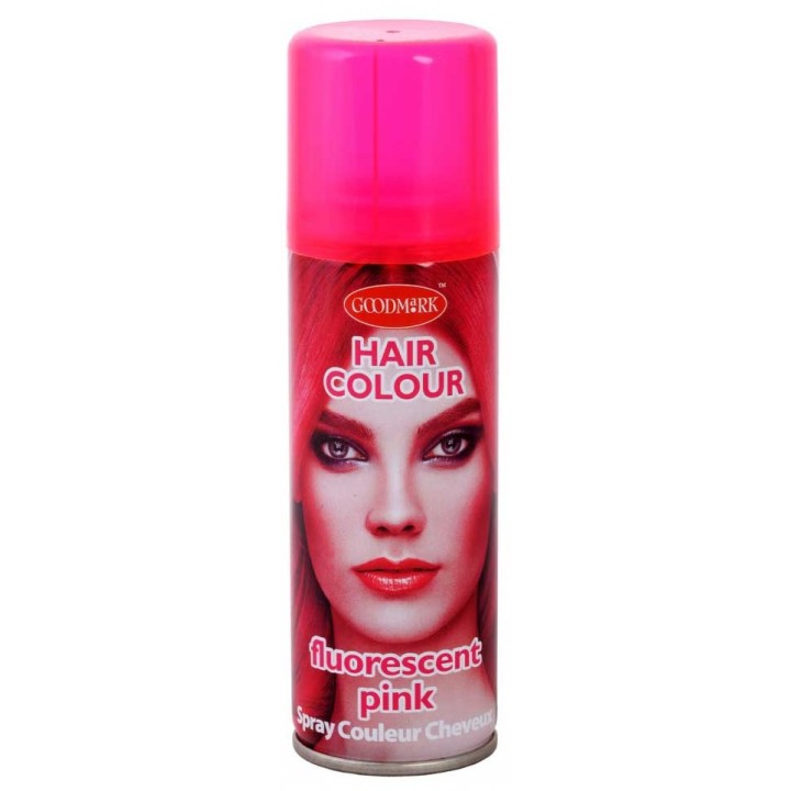 haarverf carnaval haarkleur spray fluo roze