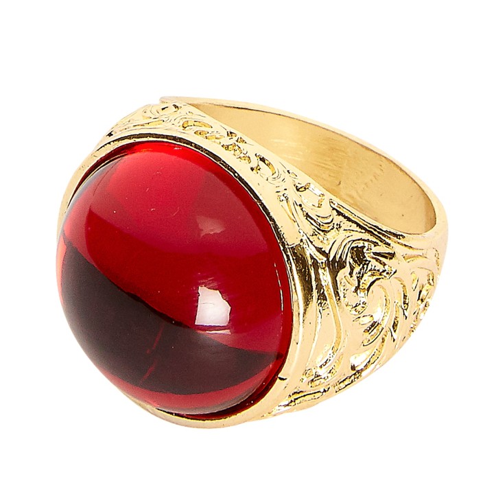 ring met rode steen carnaval