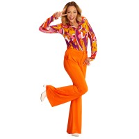 disco broek dames oranje 70's outfit