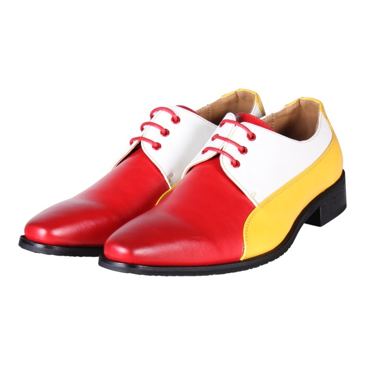clown schoenen heren rood geel wit
