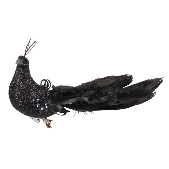 hoed versiering decoratie vogel zwart