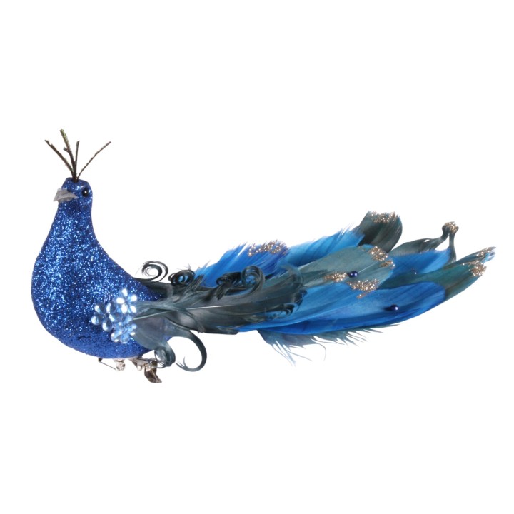 hoed versiering decoratie vogel blauw
