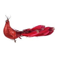 hoed versiering decoratie vogel rood