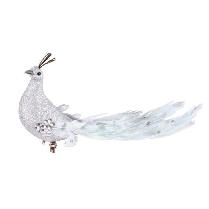 hoed versiering decoratie vogel zilver