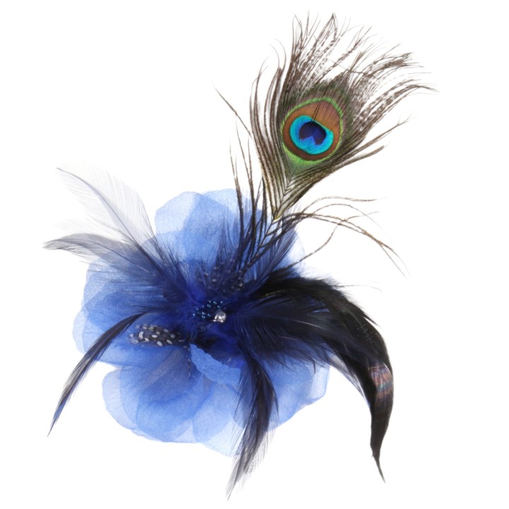 hoed versiering decoratie bloem blauw