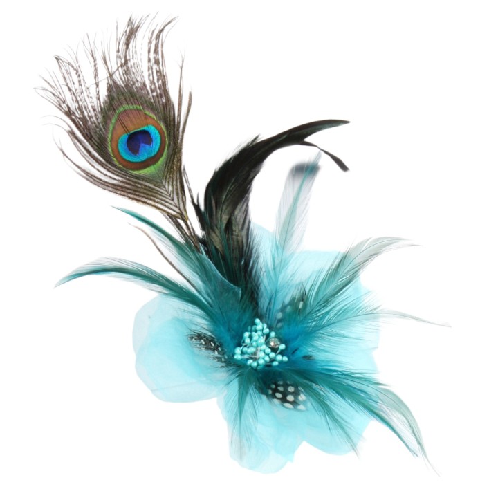 hoed versiering decoratie bloem turquoise