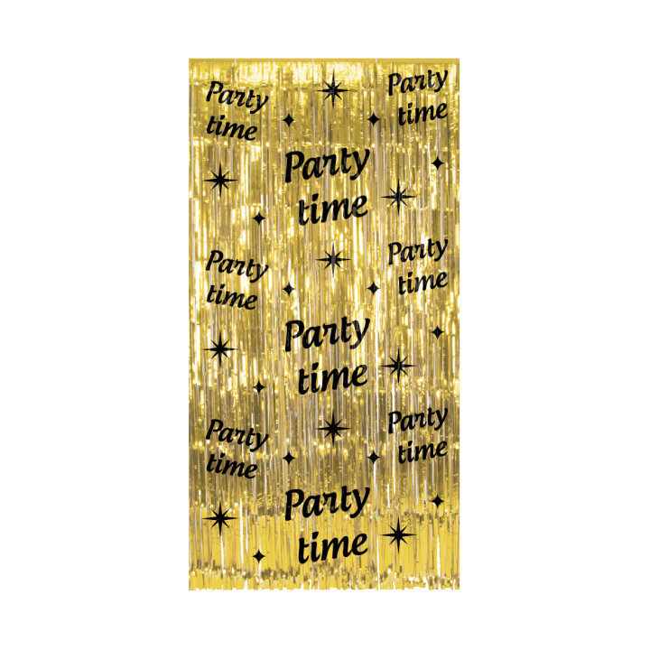 verjaardag versiering deurgordijn goud party time