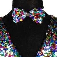 glitter pailletten gilet dames vest multicolor