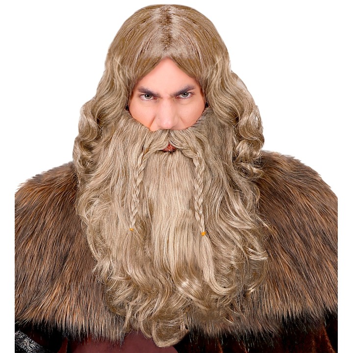 viking pruik baard snor carnavalspruik