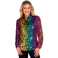 pailletten glitter hemd dames shirt regenboog