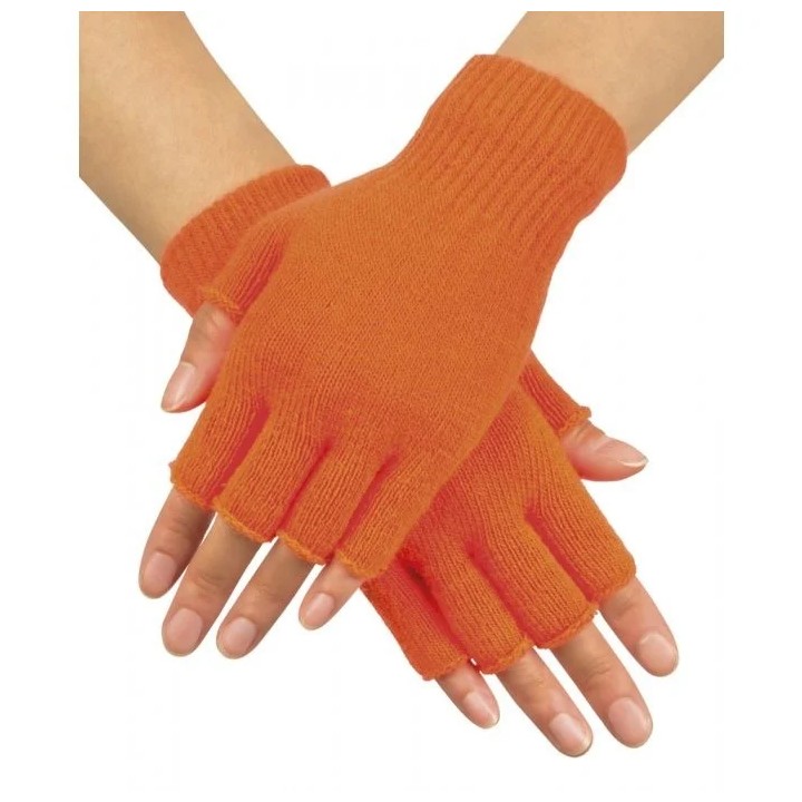 vingerloze neon handschoenen fluo oranje