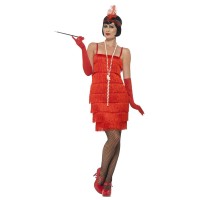 Charleston jurk rood Jaren 20 kleding dames