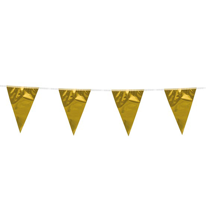 vlaggenlijn goud metallic vlaggetjes