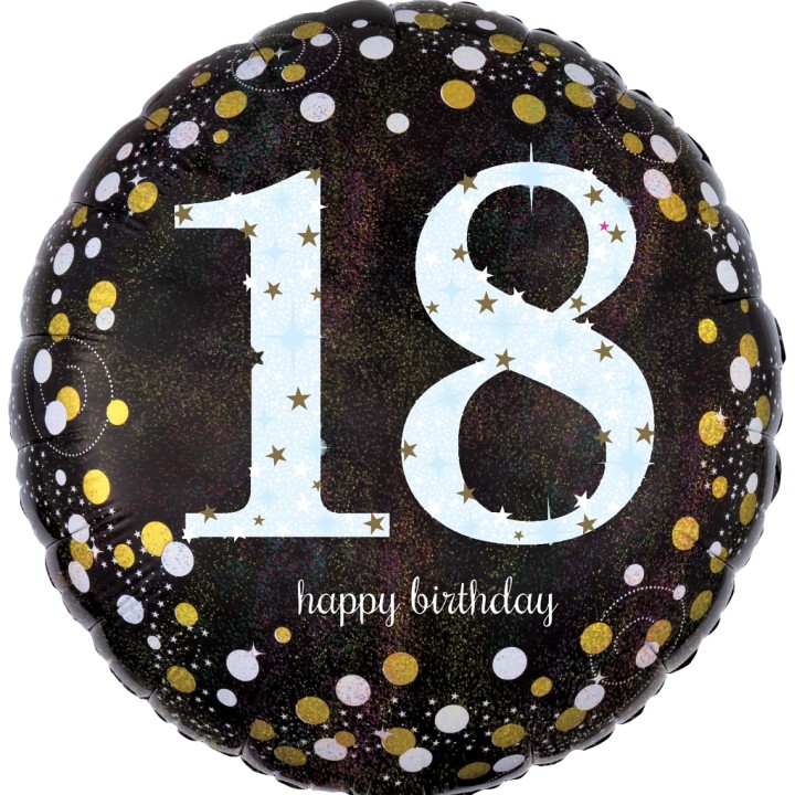 Folieballon verjaardag sparkling 18 jaar
