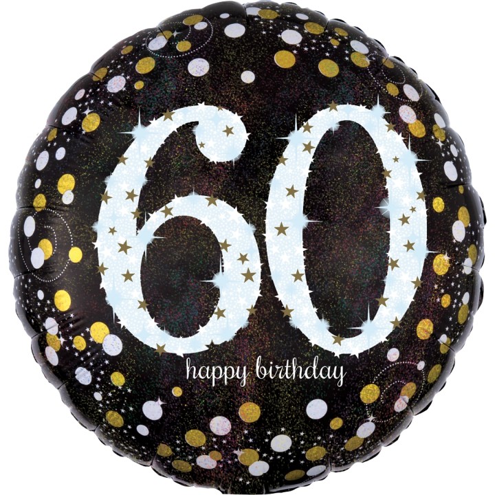Folieballon verjaardag sparkling 60 jaar