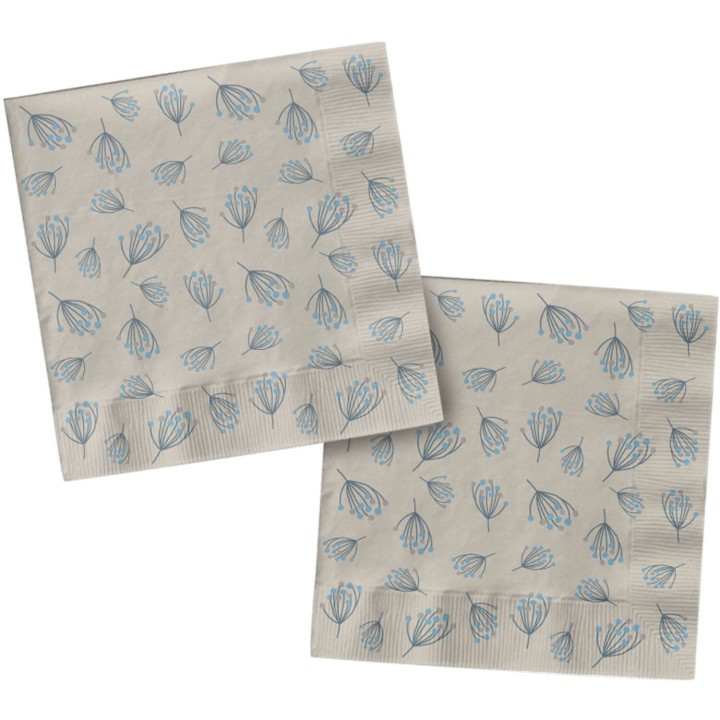Papieren servetten blauwe babyborrel decoratie