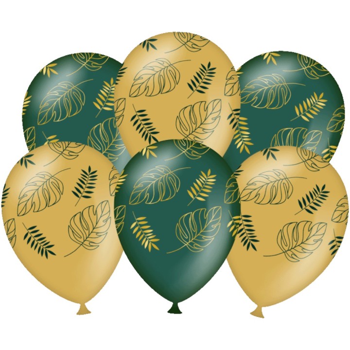 jungle thema versiering latex ballonnen palmbladeren