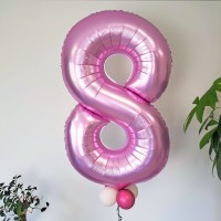 helium cijfer ballon roze 8