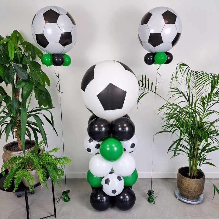 ballonnen decoratie voetbal thema pilaar