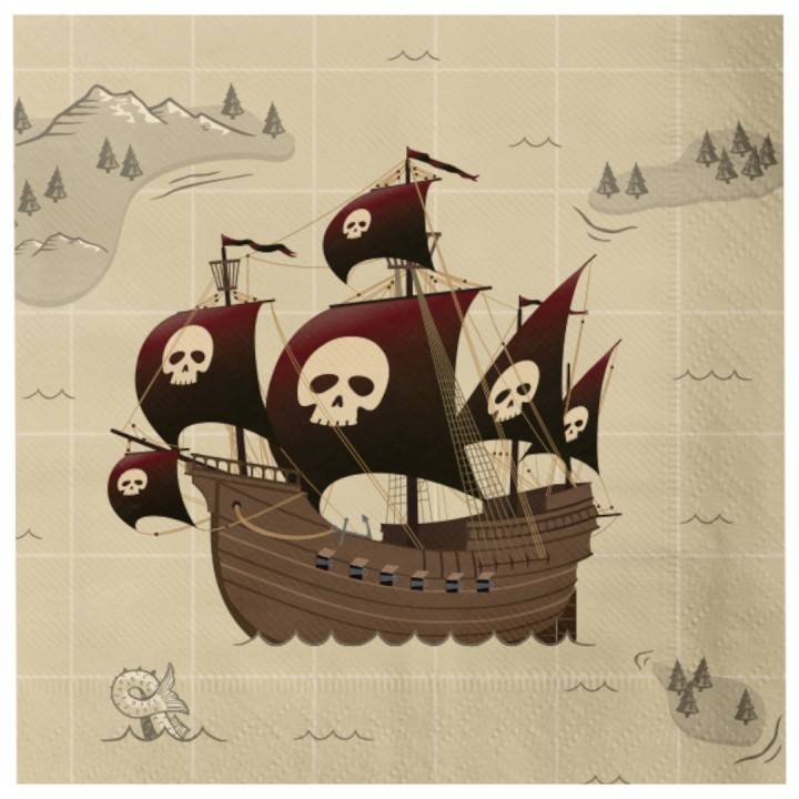 papieren servetten piraten tafeldecoratie versiering